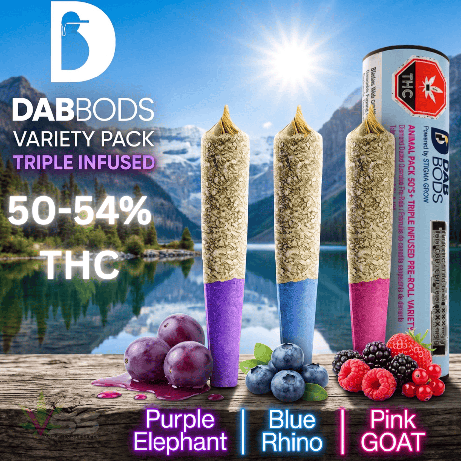 Dab Bods Animal Pack Triple Infused Pre-Rolls-3x0.5g Morden Vape SuperStore and Cannabis Manitoba Canada