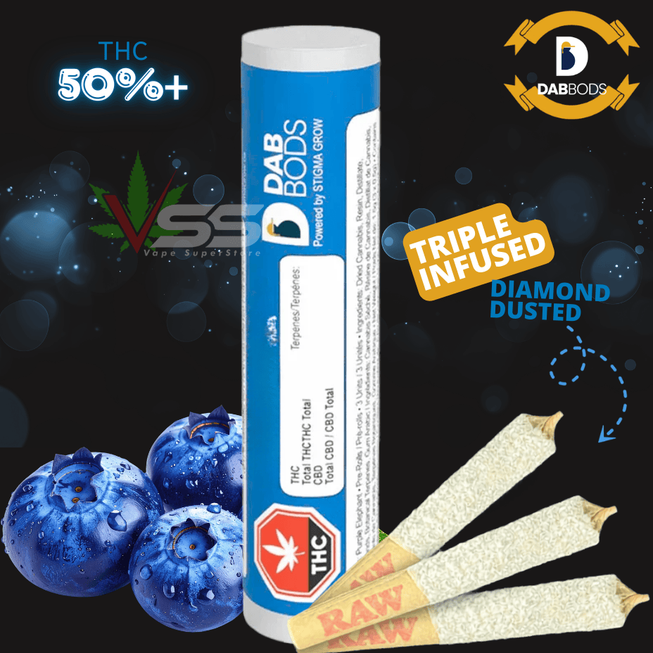 Dab Bods Blue Rhino 50s Triple Infused Pre-rolls - 3x0.5g Morden Vape SuperStore and Cannabis Manitoba Canada