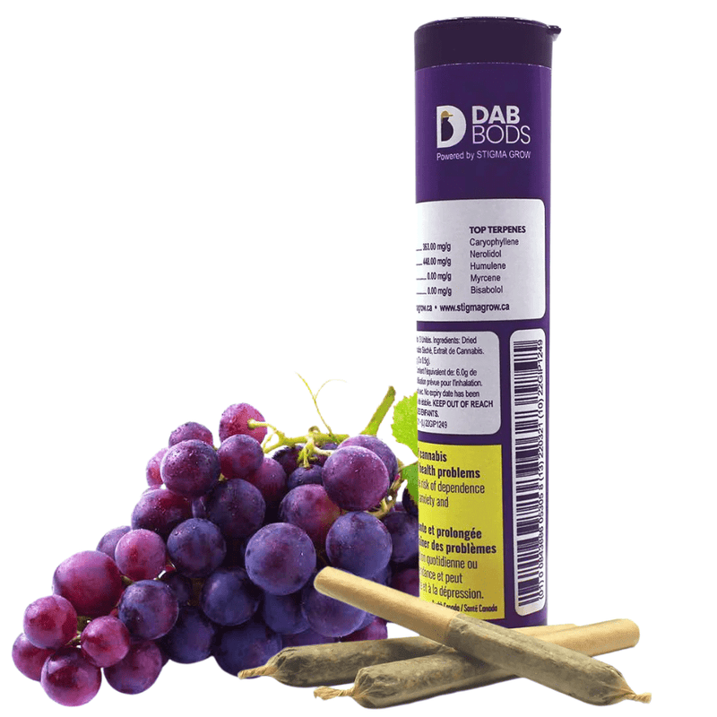 Dab Bods Grape Ape Resin Infused Hybrid Pre-Rolls-3x0.5g