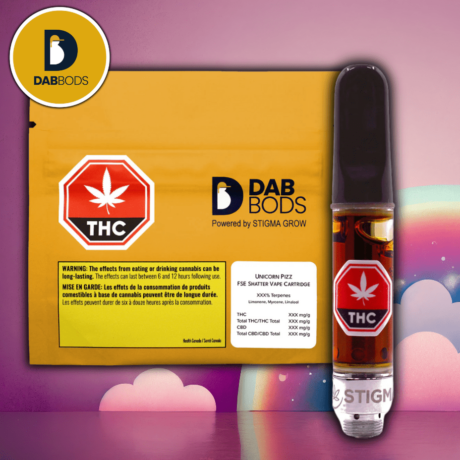 Dab Bods Unicorn Pizz FSE Shatter Cartridge-1g 1g Morden Vape SuperStore and Cannabis Manitoba Canada