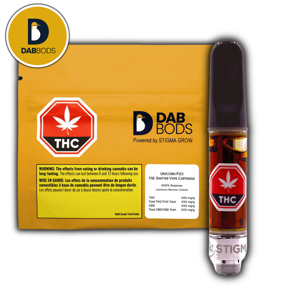 Dab Bods Unicorn Pizz FSE Shatter Cartridge-1g 1g Morden Vape SuperStore and Cannabis Manitoba Canada