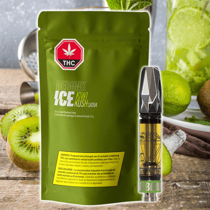 Debunk Ice Kiwi Kush Liquid Diamond Cartridge-1g 1g Morden Vape SuperStore and Cannabis Manitoba Canada