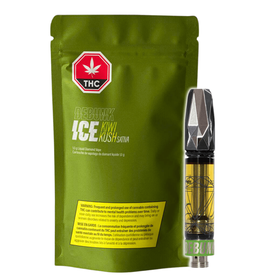 Debunk Ice Kiwi Kush Liquid Diamond Cartridge-1g 1g Morden Vape SuperStore and Cannabis Manitoba Canada