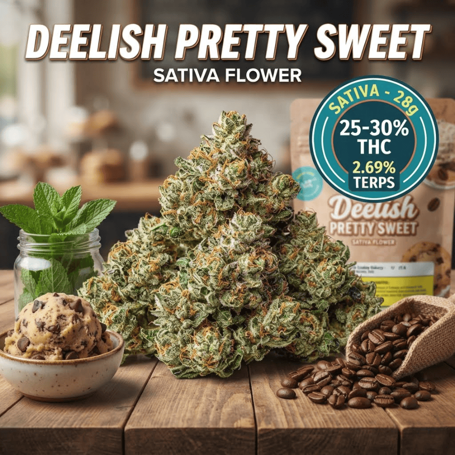 Deelish Pretty Sweet Sativa Flower - 28g Morden Vape SuperStore and Cannabis Manitoba Canada