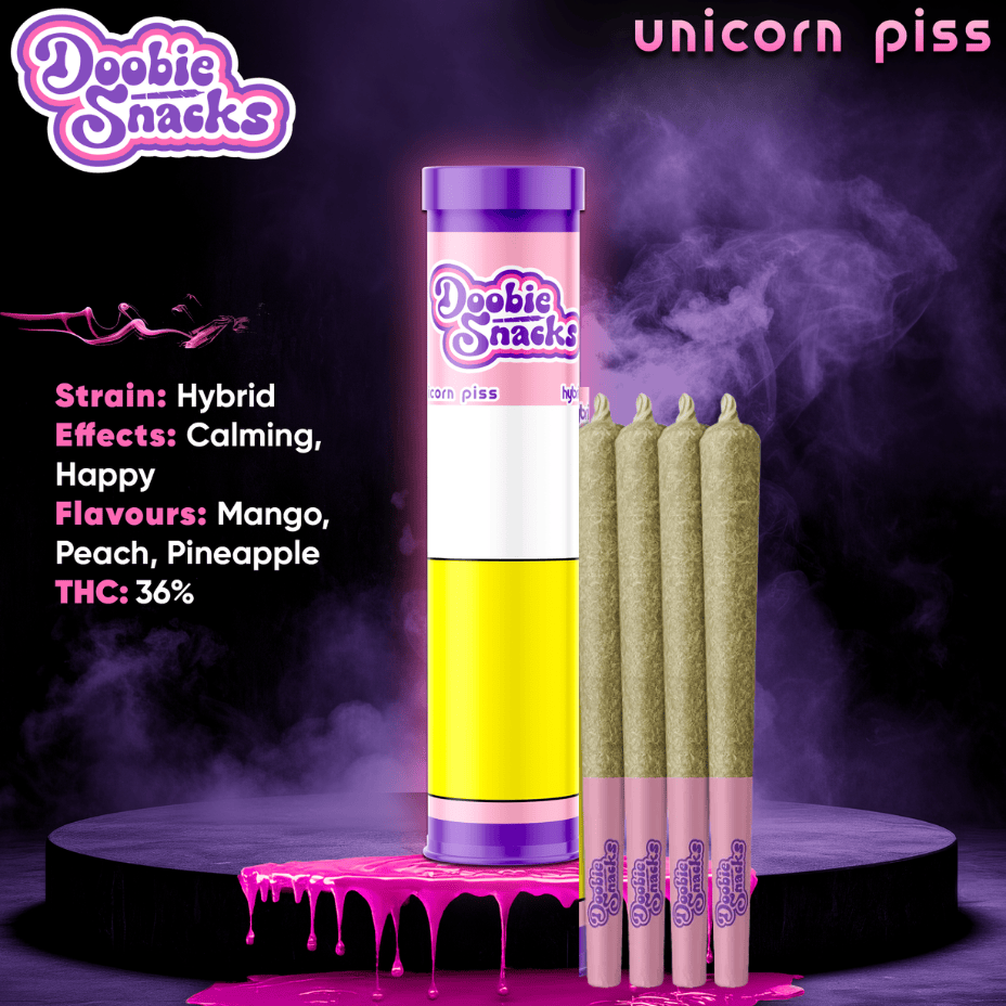Doobie Snacks Unicorn Piss Hybrid Pre-Rolls-4x0.5g Morden Vape SuperStore and Cannabis Manitoba Canada