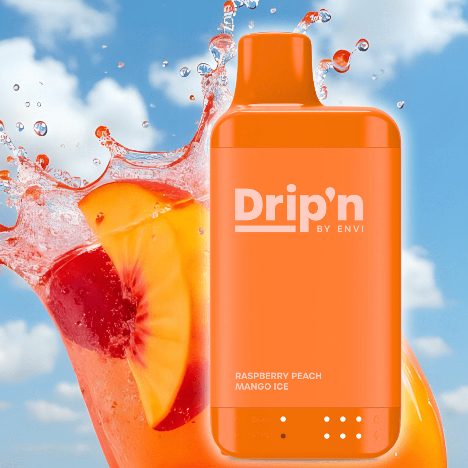 Drip'n by Envi 16K Disposable Vape - Raspberry Peach Mango Ice 8mL / 16000 Puffs / 20mg Morden Vape SuperStore and Cannabis Manitoba Canada