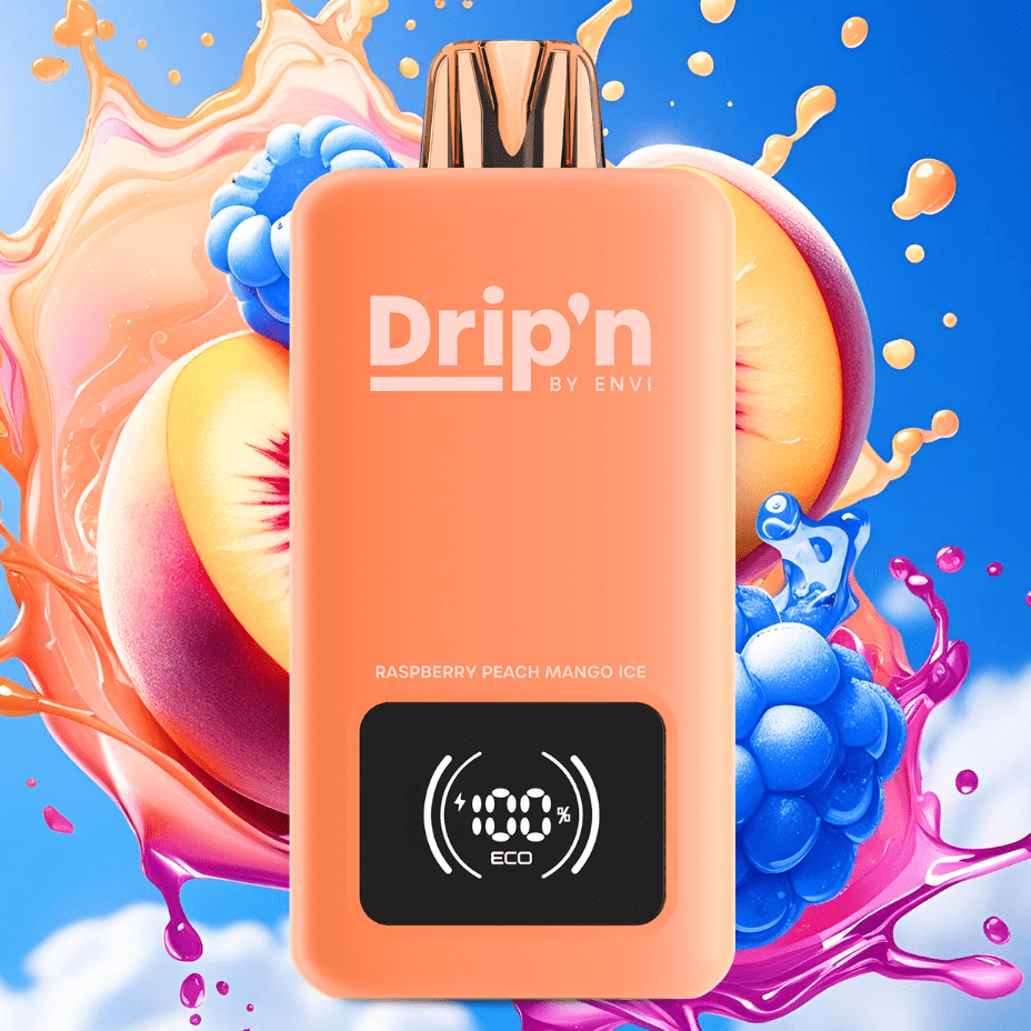 Drip'n by Envi 70K Disposable Vape - Peach Blue Razz Ice 26mL / 70000 Puffs / 20mg Morden Vape SuperStore and Cannabis Manitoba Canada