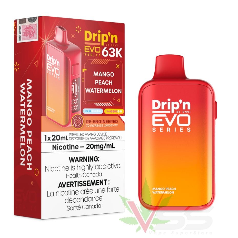 Drip'n by Envi Evo 63K Disposable Vape - Mango Peach Watermelon Morden Vape SuperStore and Cannabis Manitoba Canada