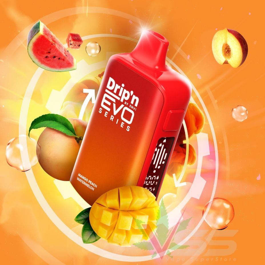 Drip'n by Envi Evo 63K Disposable Vape - Mango Peach Watermelon Morden Vape SuperStore and Cannabis Manitoba Canada