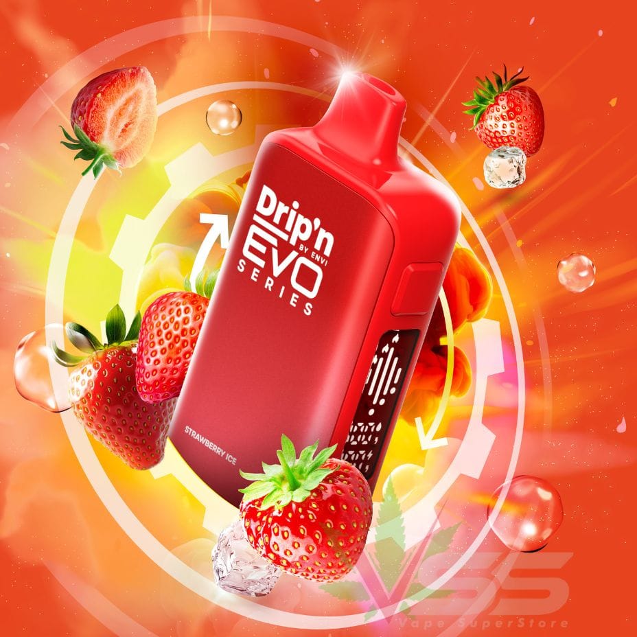 Drip'n by Envi Evo 63K Disposable Vape - Strawberry Ice Morden Vape SuperStore and Cannabis Manitoba Canada