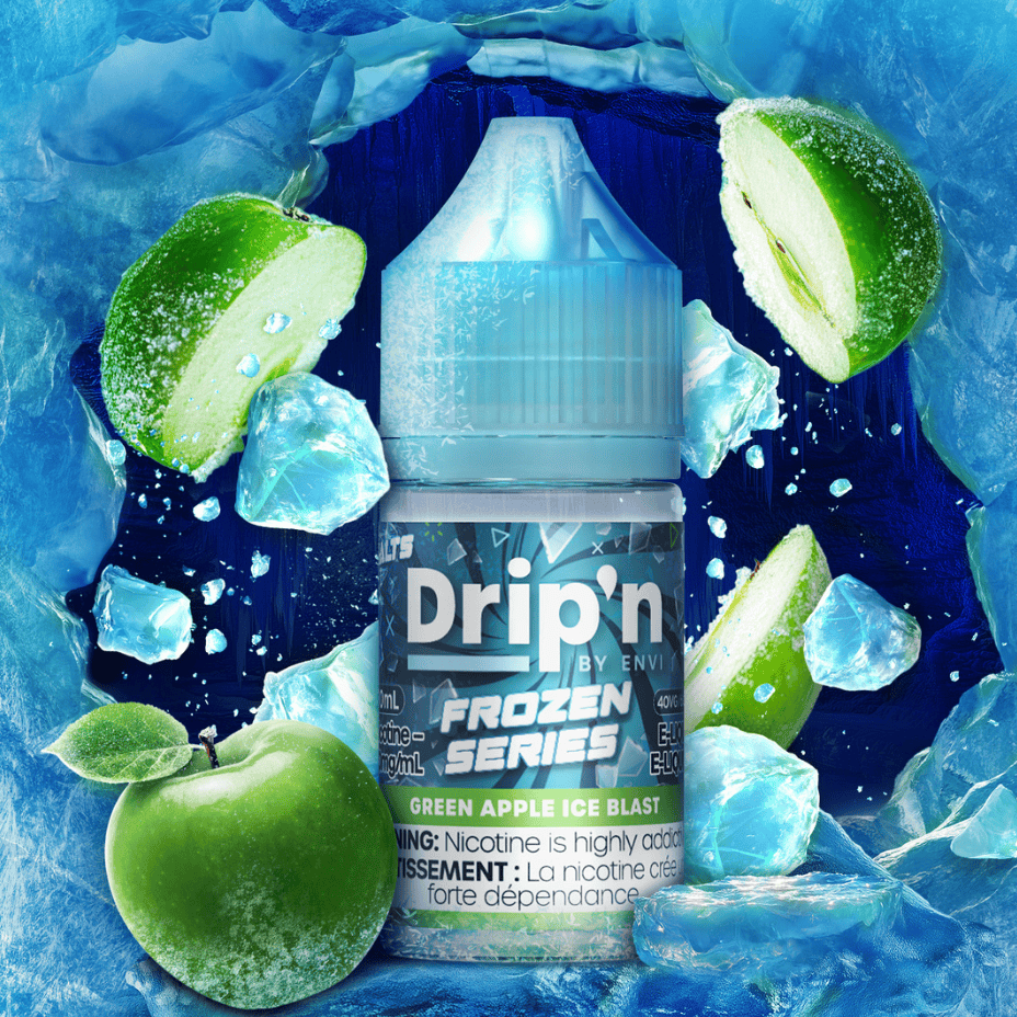 Drip'n by Envi Frozen Salt-Green Apple Ice Blast Morden Vape SuperStore and Cannabis Manitoba Canada