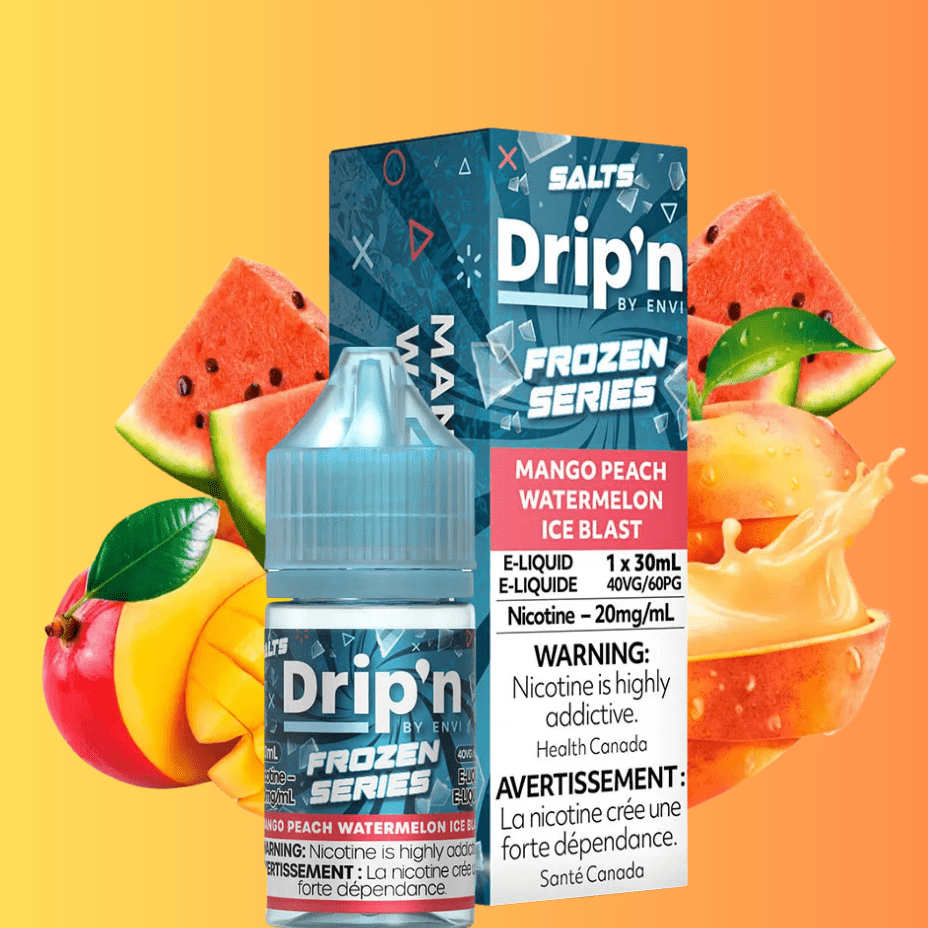 Drip'n by Envi Frozen Salt-Mango Peach Watermelon Ice Blast Morden Vape SuperStore and Cannabis Dispensary Manitoba, Canada
