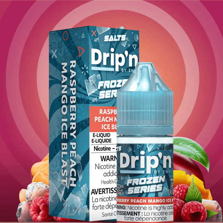 Drip'n by Envi Frozen Salt-Raspberry Peach Mango ICED Morden Vape SuperStore and Cannabis Manitoba Canada