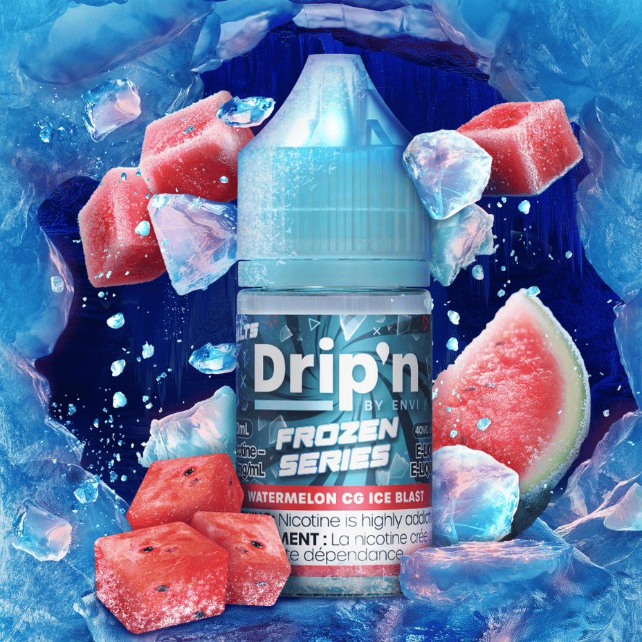 Drip'n by Envi Frozen Salt-Watermelon CG Ice Blast Morden Vape SuperStore and Cannabis Manitoba Canada