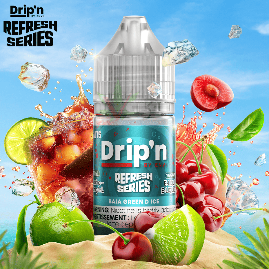 Drip'n by Envi Refresh Salt - Baja Green D Ice 20mg Morden Vape SuperStore and Cannabis Manitoba Canada