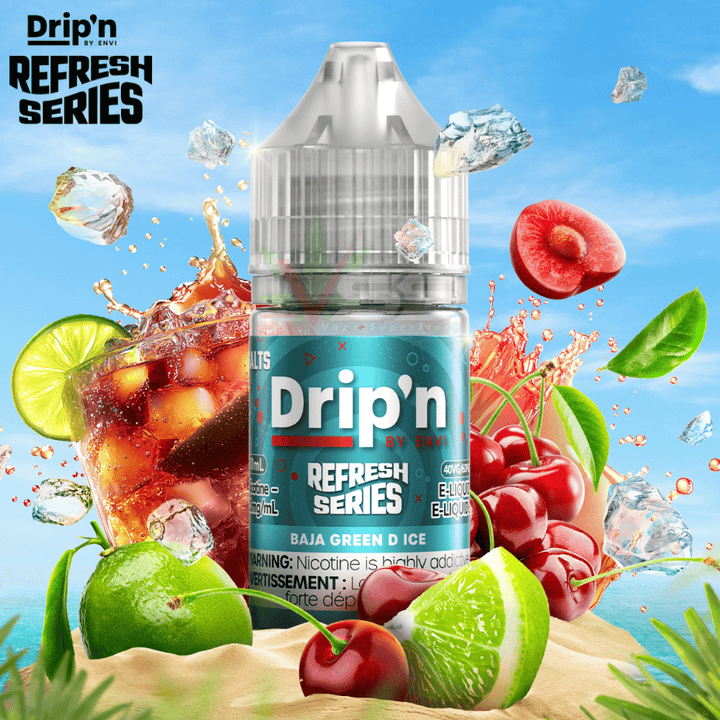 Drip'n by Envi Refresh Salt - Baja Green D Ice 20mg Morden Vape SuperStore and Cannabis Manitoba Canada
