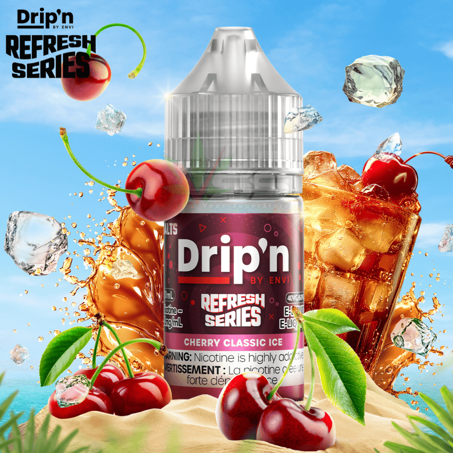 Drip'n by Envi Refresh Salt - Cherry Classic Ice Morden Vape SuperStore and Cannabis Manitoba Canada