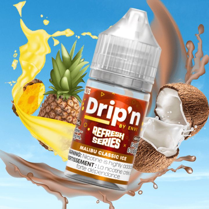 Drip'n by Envi Refresh Salt - Malibu Classic Ice 20mg Morden Vape SuperStore and Cannabis Manitoba Canada