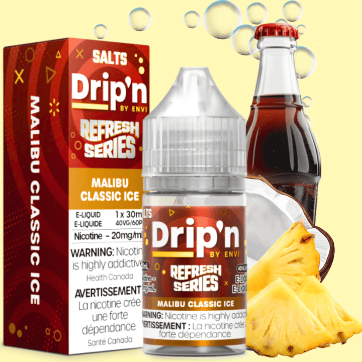 Drip'n by Envi Refresh Salt - Malibu Classic Ice 20mg Morden Vape SuperStore and Cannabis Manitoba Canada