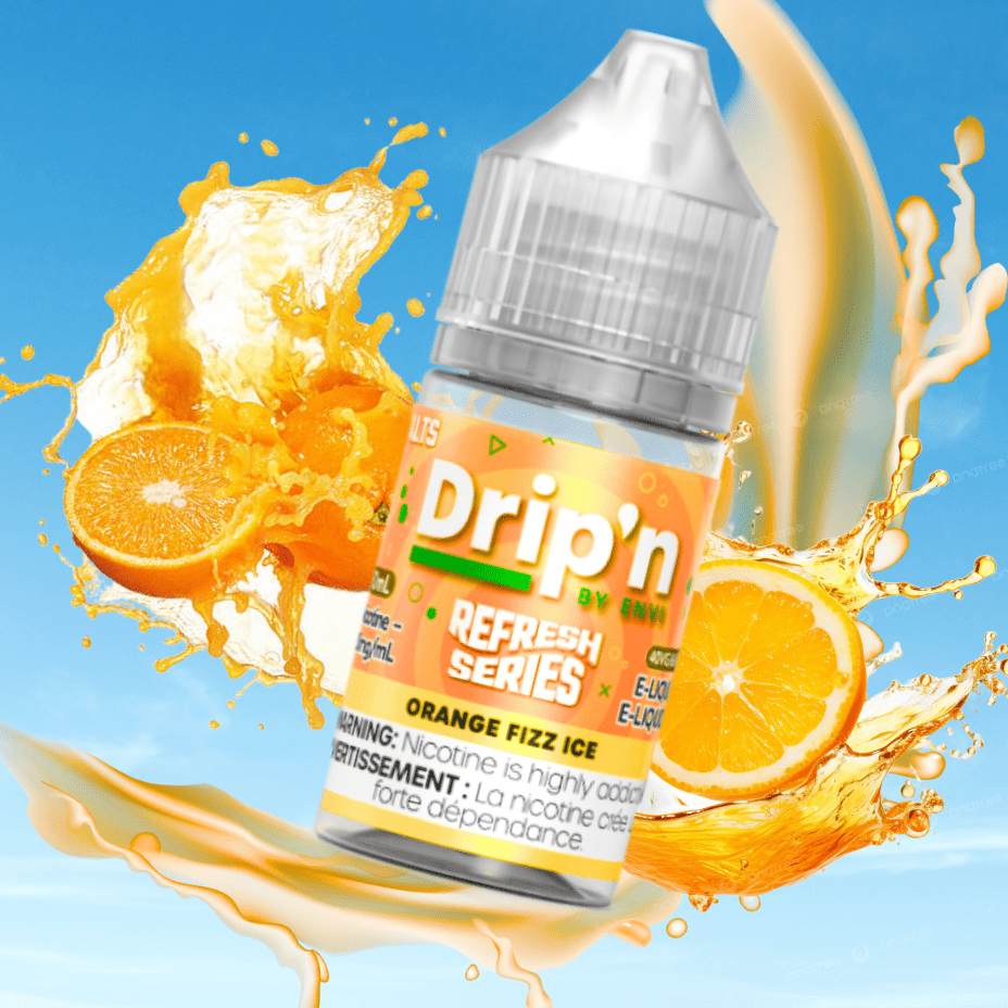 Drip'n by Envi Refresh Salt - Orange Fizz Ice 20mg Morden Vape SuperStore and Cannabis Manitoba Canada