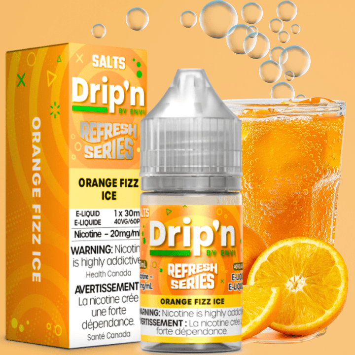 Drip'n by Envi Refresh Salt - Orange Fizz Ice 20mg Morden Vape SuperStore and Cannabis Manitoba Canada