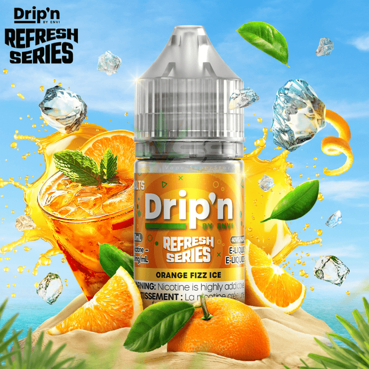 Drip'n by Envi Refresh Salt - Orange Fizz Ice 20mg Morden Vape SuperStore and Cannabis Manitoba Canada