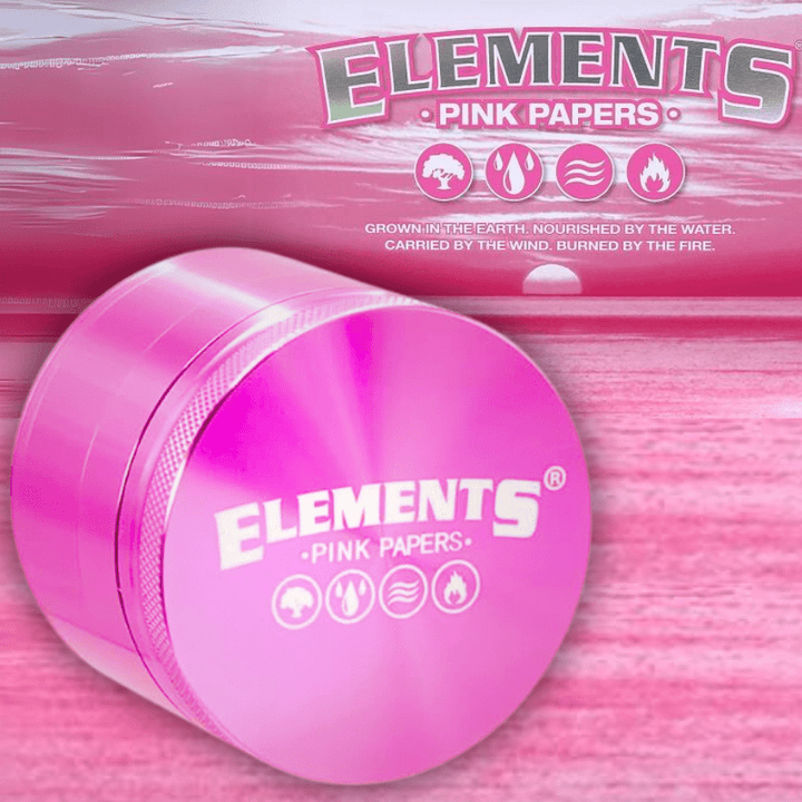 Elements Pink Aluminum 4 Piece Grinder 56mm 56mm / Pink Morden Vape SuperStore and Cannabis Manitoba Canada