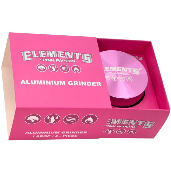 Elements Pink Aluminum 4 Piece Grinder 56mm 56mm / Pink Morden Vape SuperStore and Cannabis Manitoba Canada