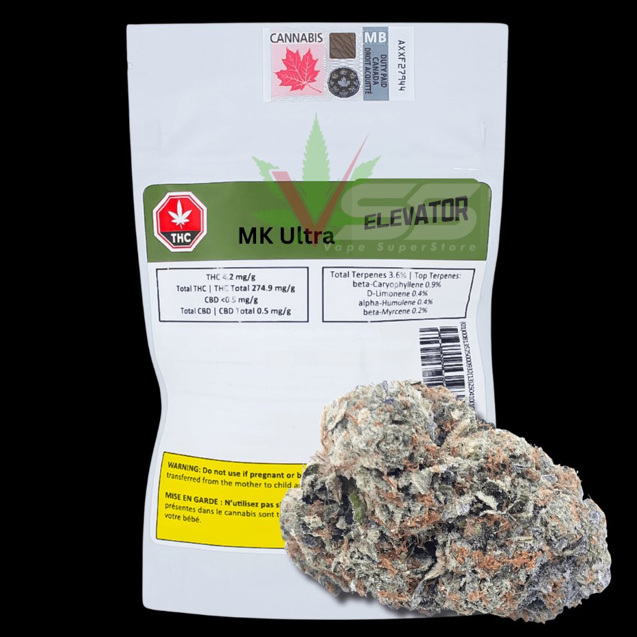 Elevator Cannabis MK Ultra Flower - 28g Morden Vape SuperStore and Cannabis Manitoba Canada