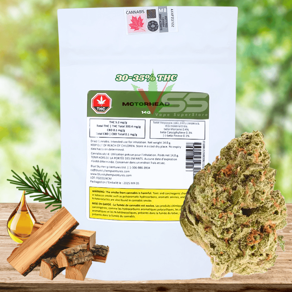 Elevator Motorhead Indica Flower - 14g Morden Vape SuperStore and Cannabis Manitoba Canada