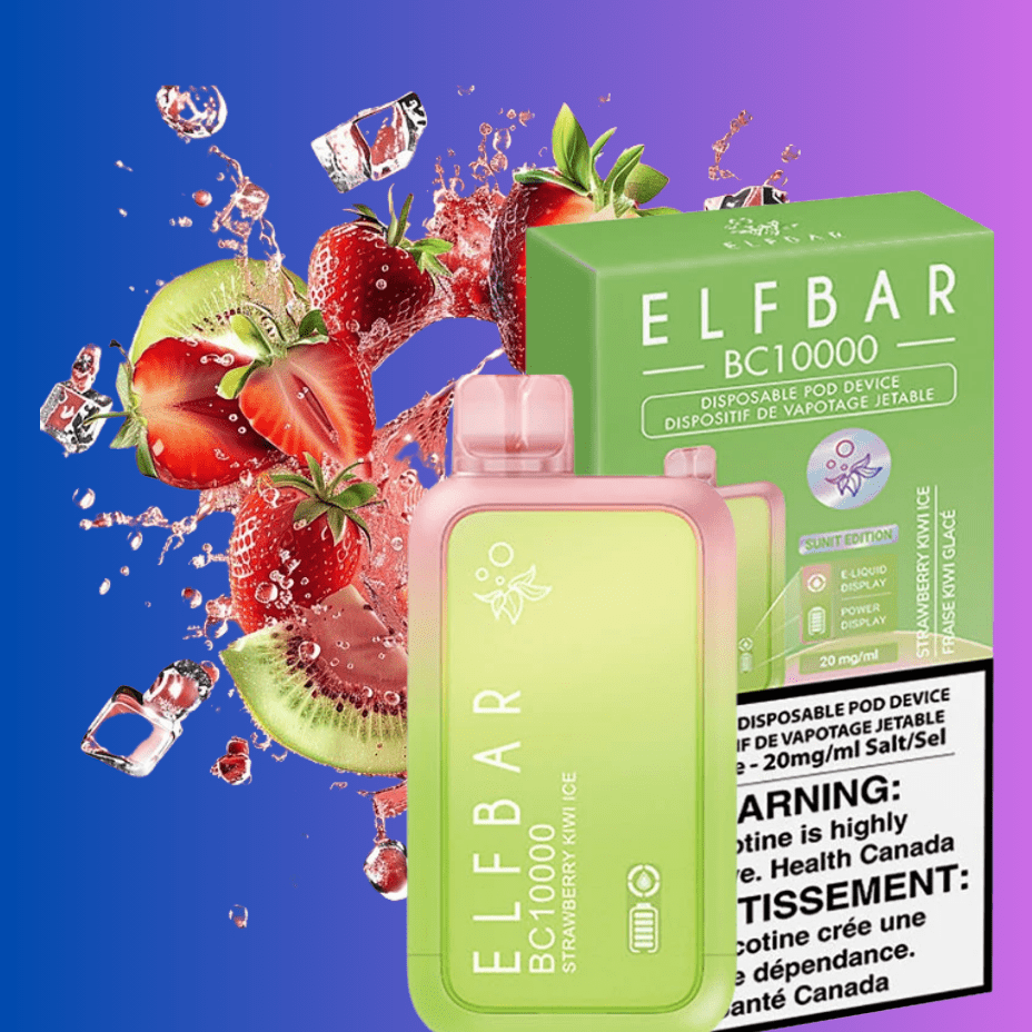 ElfBar BC10000 Disposable Vape-Strawberry Kiwi Ice Morden Vape SuperStore and Cannabis Manitoba Canada