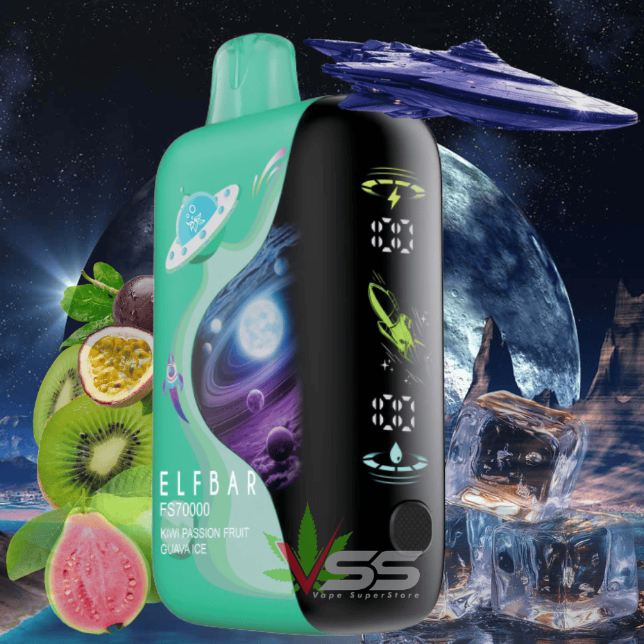 ELFBAR FS70K Disposable Vape - Kiwi Passionfruit Guava Ice 70000 / 20mg Morden Vape SuperStore and Cannabis Manitoba Canada