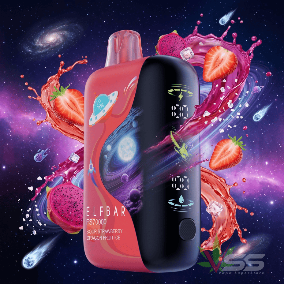 ELFBAR FS70K Disposable Vape - Sour Strawberry Dragon fruit Ice 70000 Puffs / 20mg Morden Vape SuperStore and Cannabis Manitoba Canada