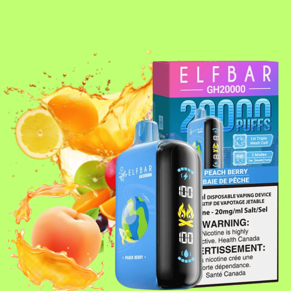 ElfBar GH20K Disposable Vape-Peach Berry Morden Vape SuperStore and Cannabis Manitoba Canada