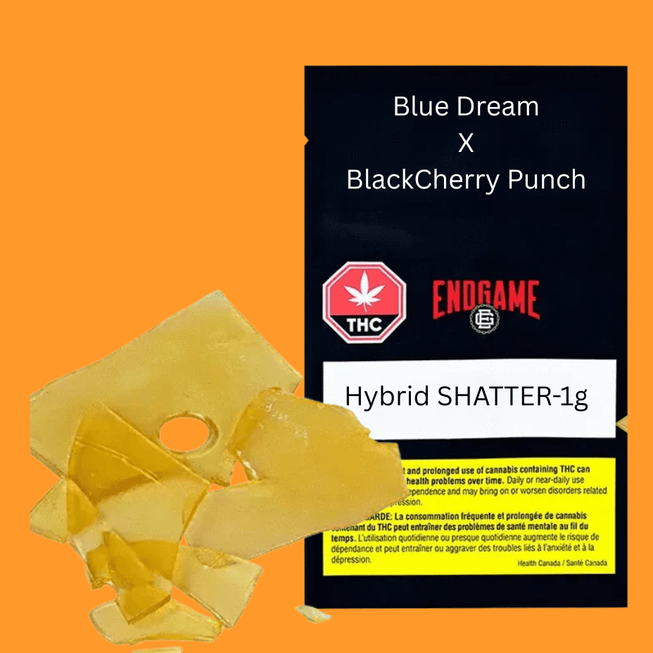 Endgame Blue Dream x Blackcherry Punch Shatter-1g Morden Vape SuperStore and Cannabis Manitoba Canada