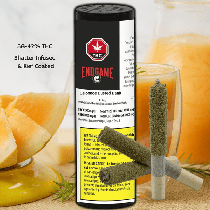 Endgame Gelonade Dusted Dank 0.5s Shatter Infused Pre-rolls 3x0.5g 3x0.5g Morden Vape SuperStore and Cannabis Manitoba Canada