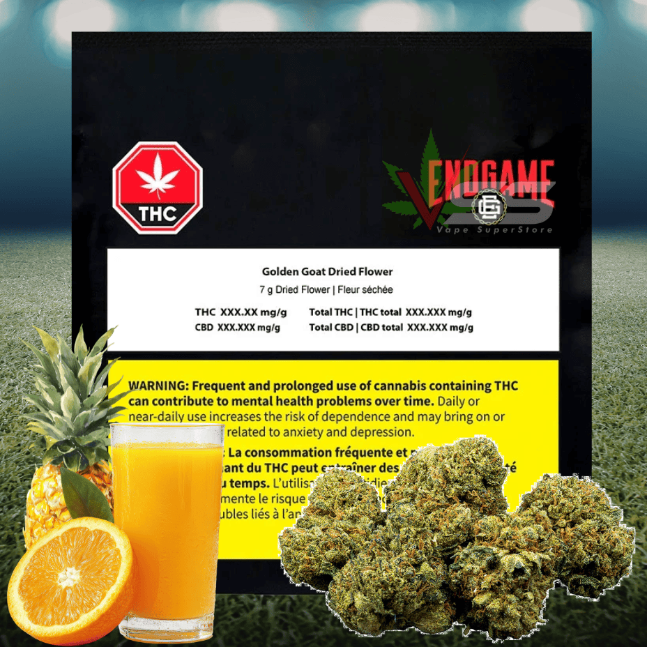 Endgame Golden Goat Sativa Dried Flower - 7g Morden Vape SuperStore and Cannabis Manitoba Canada
