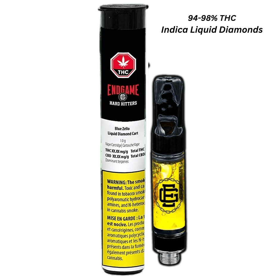 Endgame Hard Hitters Blue Zello Liquid Diamond Cartridge-1g 1g Morden Vape SuperStore and Cannabis Manitoba Canada