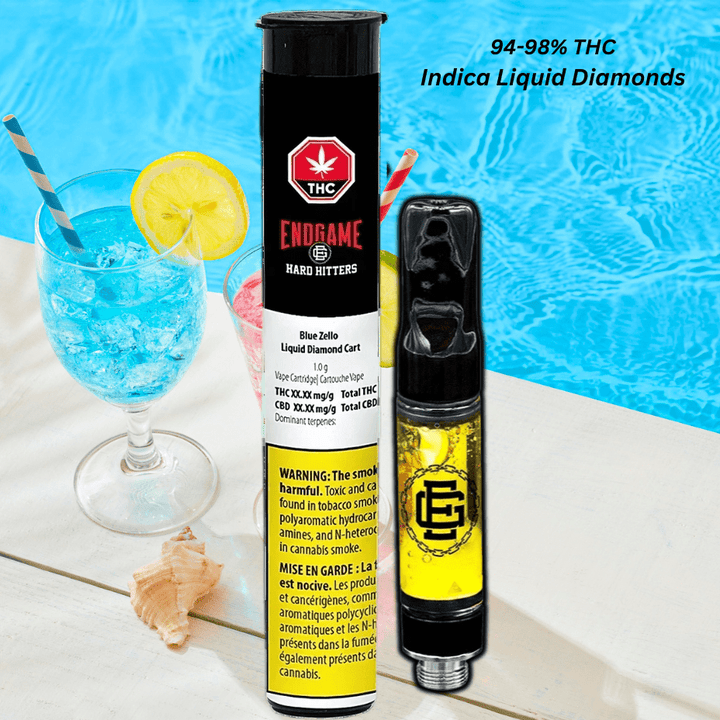 Endgame Hard Hitters Blue Zello Liquid Diamond Cartridge-1g 1g Morden Vape SuperStore and Cannabis Manitoba Canada