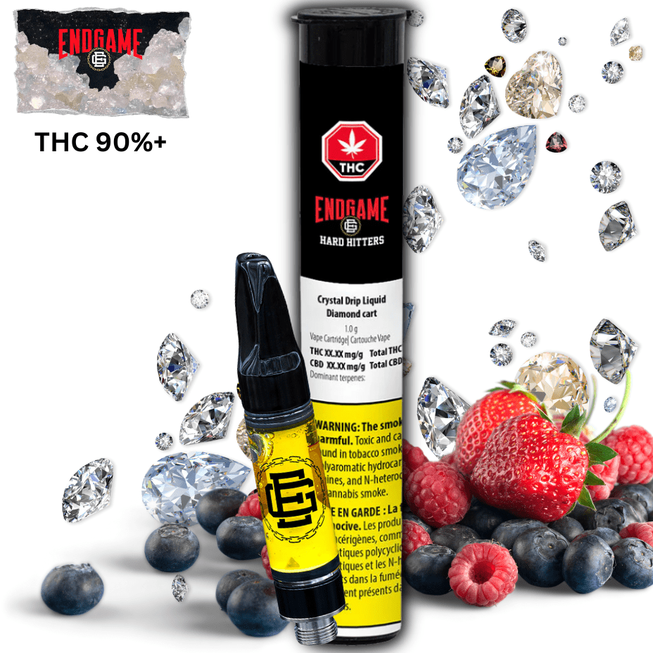 Endgame Hard Hitters Crystal Drip Liquid Diamond Cartridge-1g 1g Morden Vape SuperStore and Cannabis Manitoba Canada