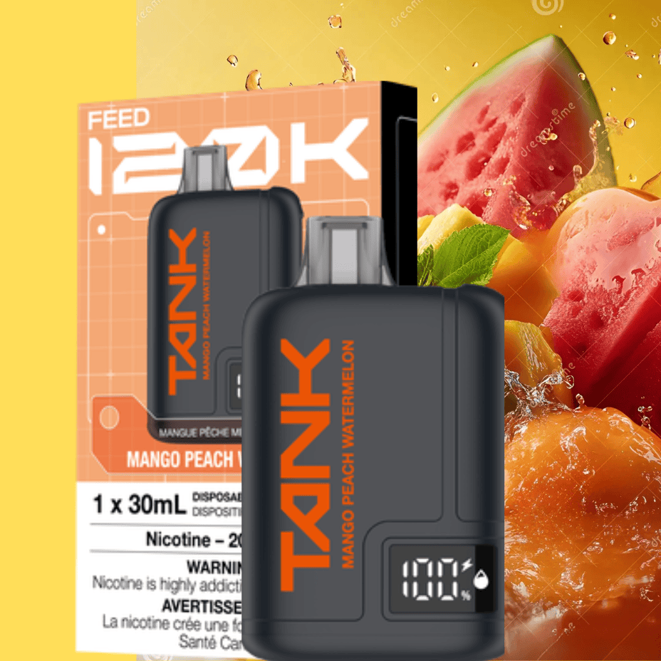 Feed Tank 120k Disposable Vape-Mango Peach Watermelon Morden Vape SuperStore and Cannabis Manitoba Canada