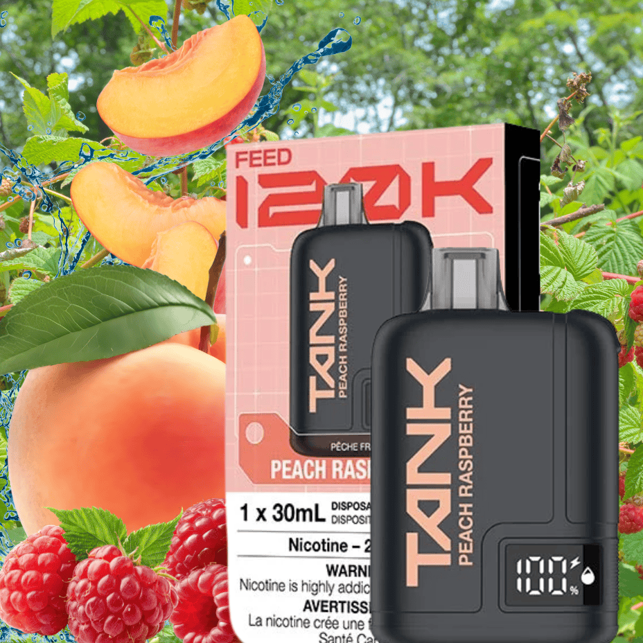 Feed Tank 120k Disposable Vape-Peach Raspberry 120000 Puffs / 20mg Morden Vape SuperStore and Cannabis Manitoba Canada