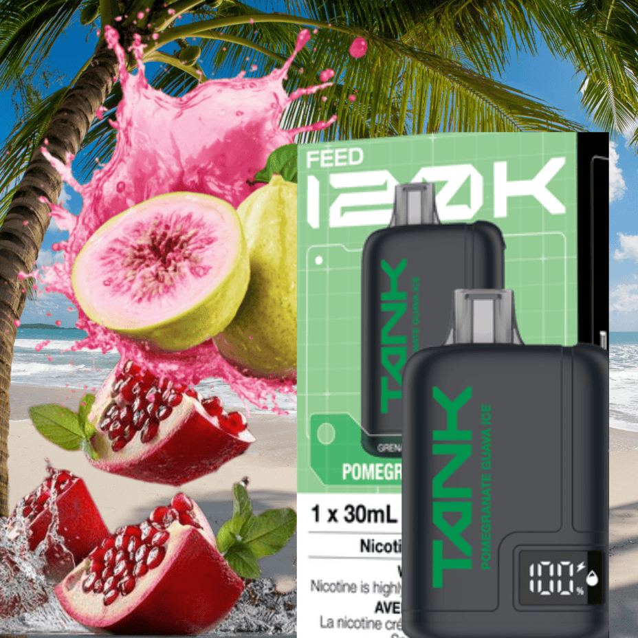 Feed Tank 120k Disposable Vape-Pomegranate Guava Ice 120000 Puffs / 20mg Morden Vape SuperStore and Cannabis Manitoba Canada