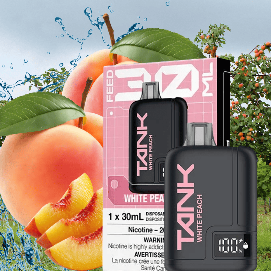 Feed Tank 120k Disposable Vape-White Peach 120000 Puffs / 20mg Morden Vape SuperStore and Cannabis Manitoba Canada