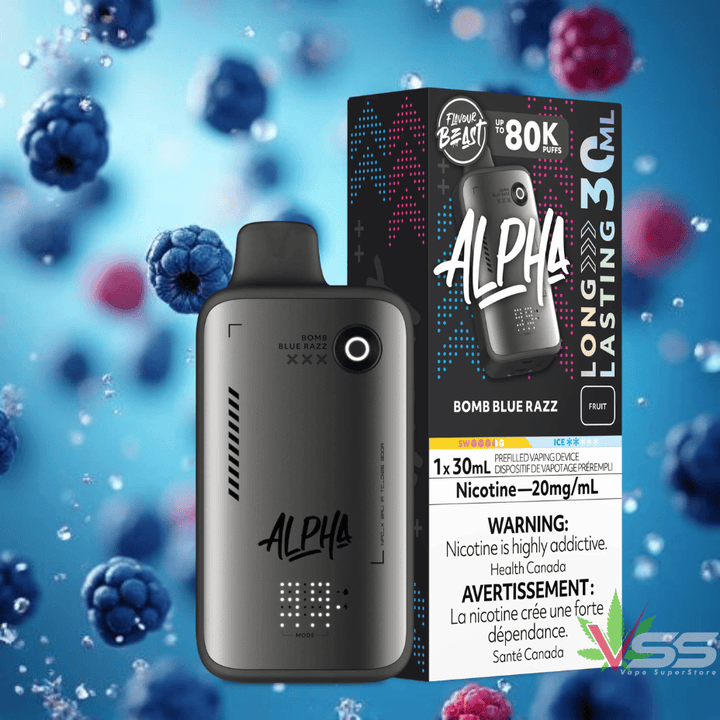 Flavour Beast Alpha 80K Disposable Vape-Bomb Blue Razz 80000 Puffs / 20mg Morden Vape SuperStore and Cannabis Manitoba Canada