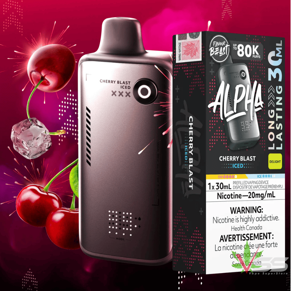 Flavour Beast Alpha 80K Disposable Vape-Cherry Blast Iced 80000 Puffs / 20mg Morden Vape SuperStore and Cannabis Manitoba Canada