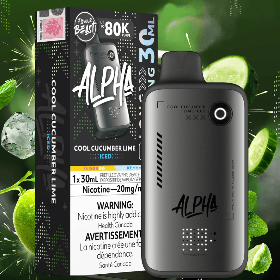 Flavour Beast Alpha 80K Disposable Vape-Cool Cucumber Lime Iced Morden Vape SuperStore and Cannabis Manitoba Canada