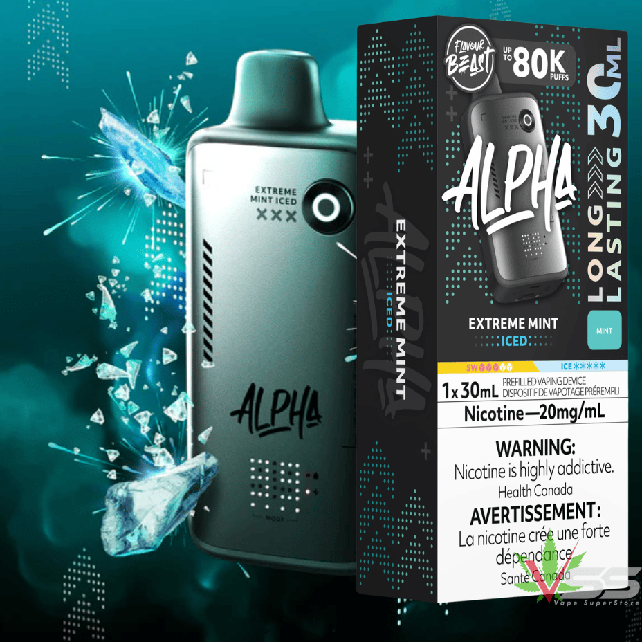 Flavour Beast Alpha 80K Disposable Vape-Extreme Mint Iced 80000 Puffs / 20mg Morden Vape SuperStore and Cannabis Manitoba Canada