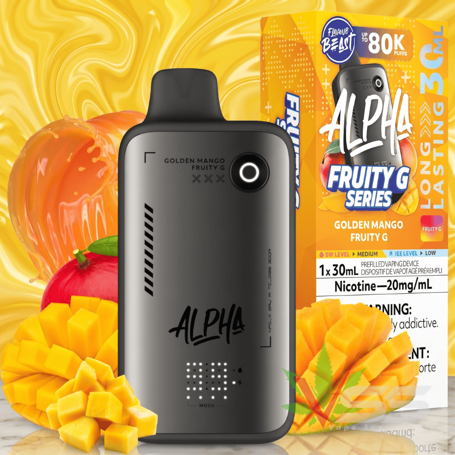 Flavour Beast Alpha 80K Disposable Vape-Golden Mango Fruity G 80000 Puffs / 20mg Morden Vape SuperStore and Cannabis Manitoba Canada