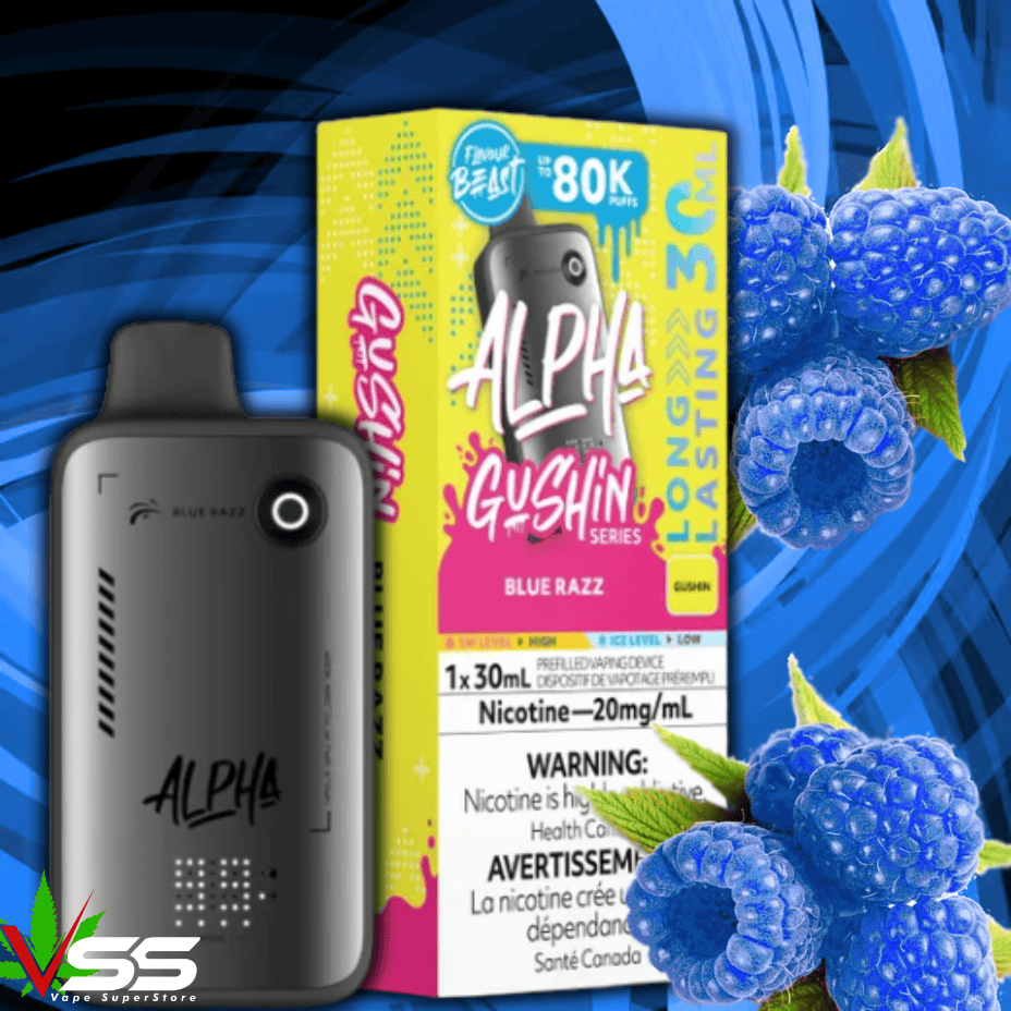 Flavour Beast Alpha 80K Disposable Vape-Gushin Blue Razz 80000 Puffs / 20mg Morden Vape SuperStore and Cannabis Manitoba Canada